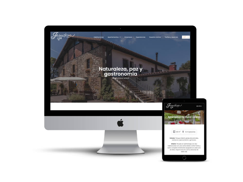Diseño web de la casa rural Jesuskoa
