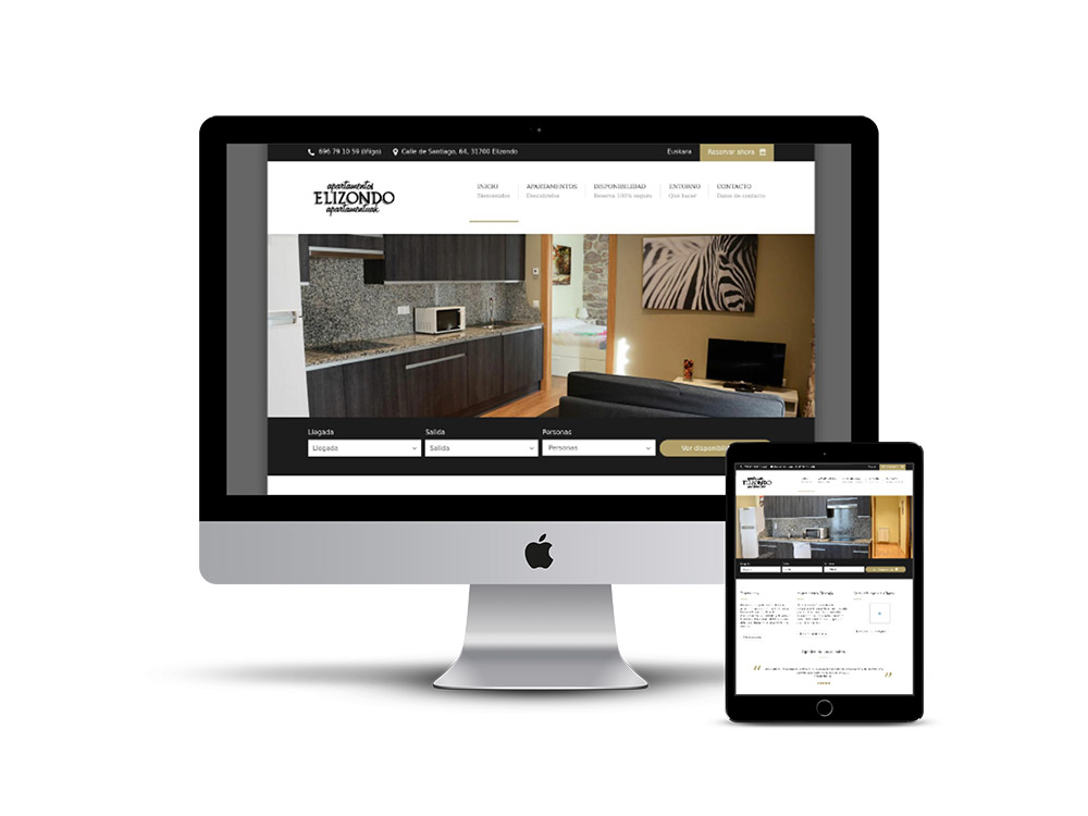 Diseño Página web Apartamentos Elizondo