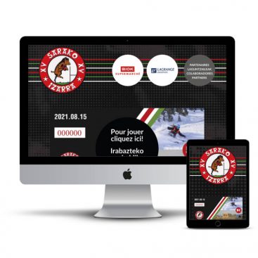Diseño web del equipo de rugby Sarako Izarra para realizar un sorteo online