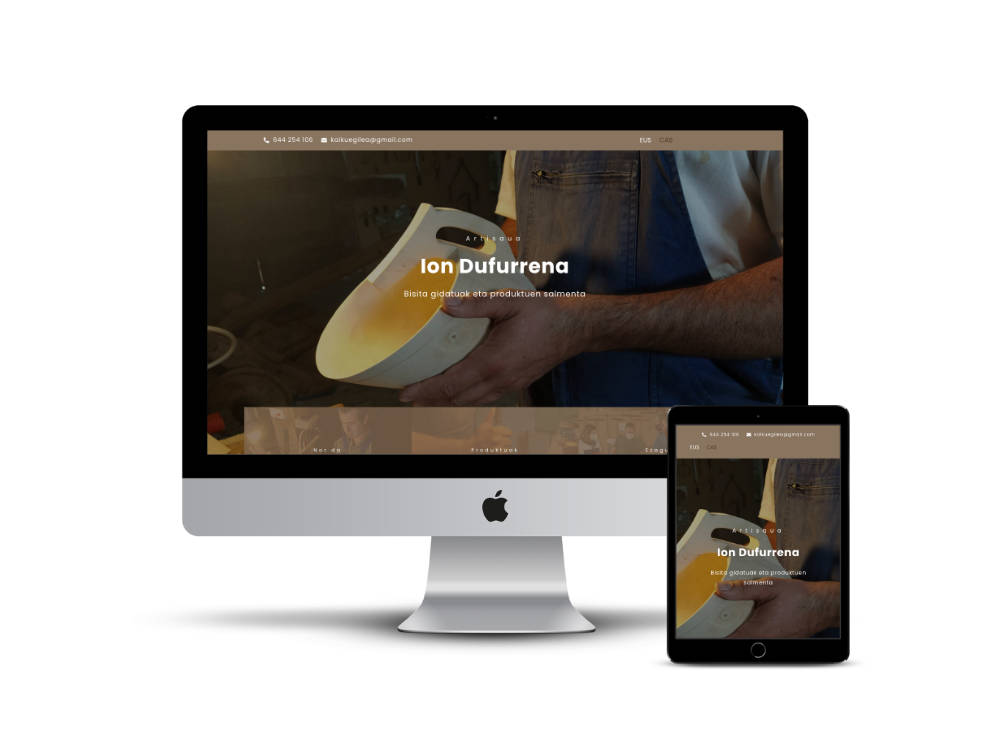 Diseño web Pamplona - Ion Dufurrena artesano - Navarra